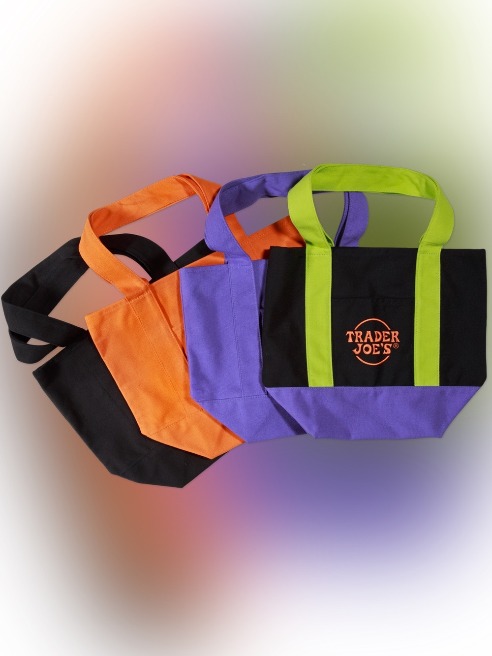Set of 4 Limited Edition Trader Joe’s Halloween Canvas Mini Tote Bags - New